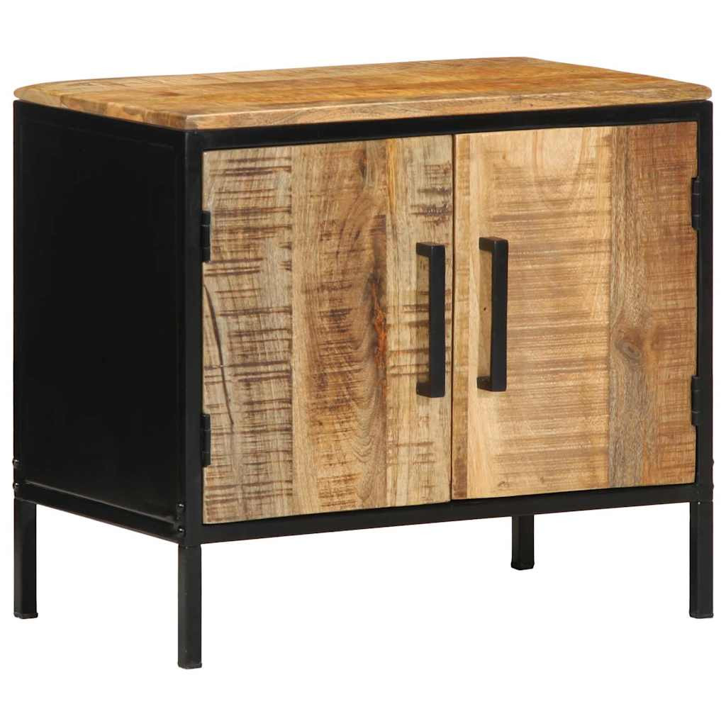 vidaXL Nachttisch Braun und Schwarz 50 x 30 x 45 cm Massivholz Mango