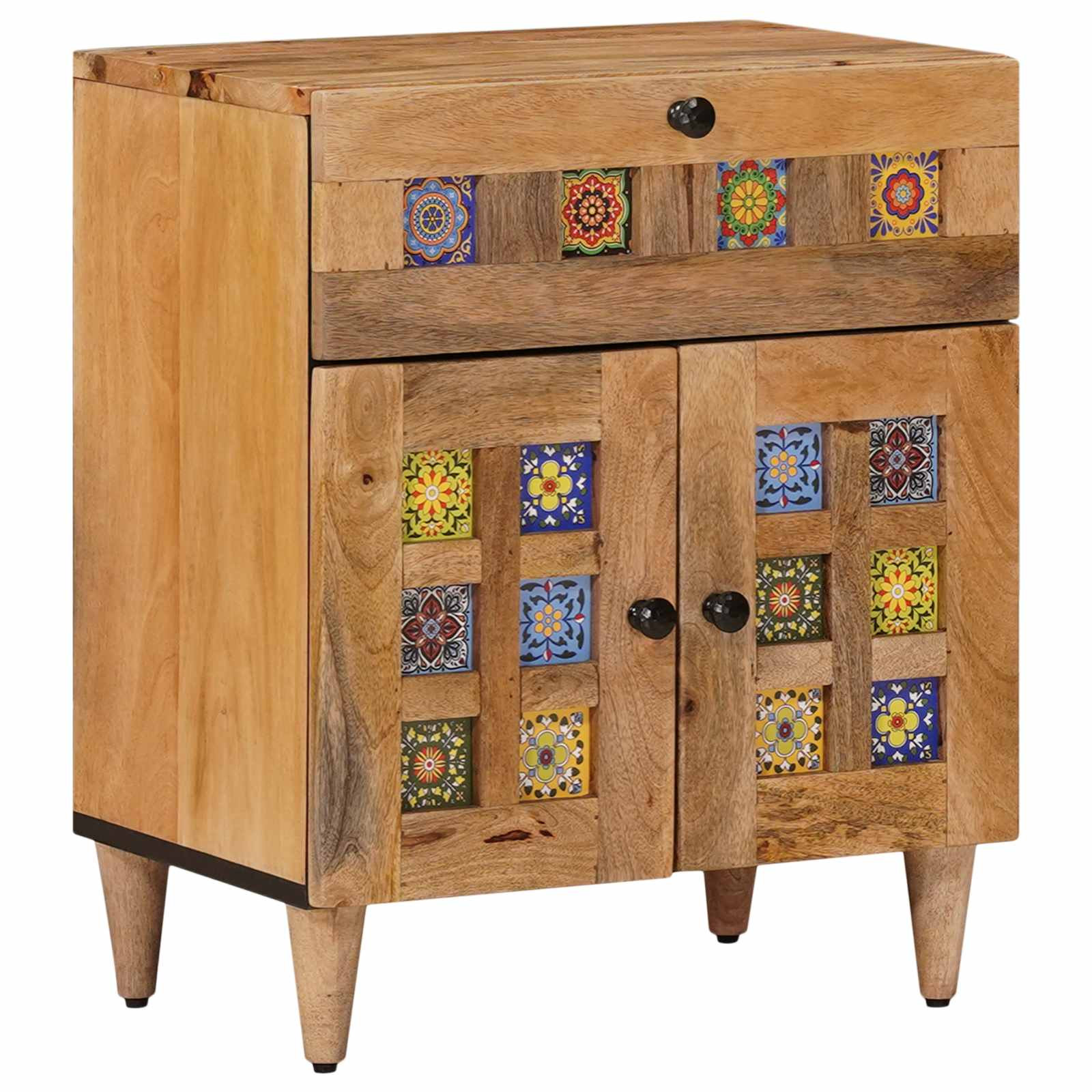 vidaXL Nachttisch Natur 50 x 33 x 60 cm Massivholz Mango