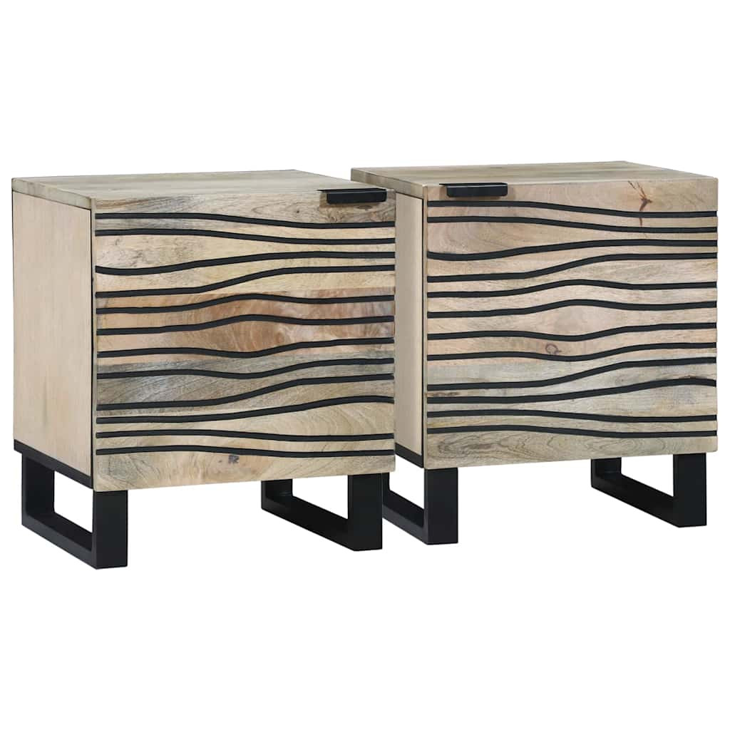 vidaXL Nachttisch 2 pcs Weiß 40 x 33 x 46 cm Holzwerkstoff