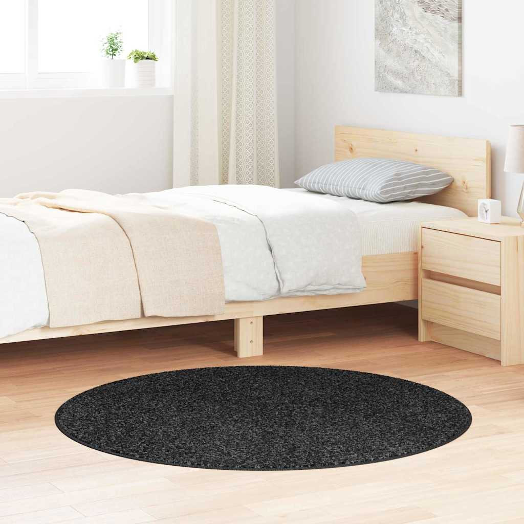 vidaXL Anti-Rutsch Shaggy Teppich Dunkelgrau 120 x 120 cm PP