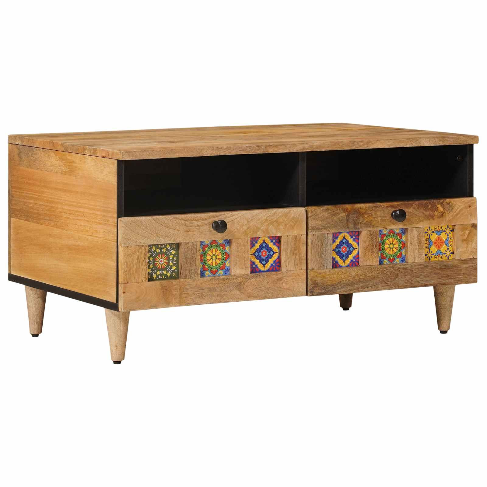 vidaXL Couchtisch Natur 80 x 54 x 40 cm Massivholz Mango