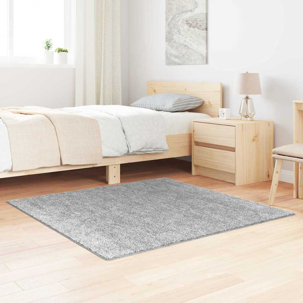 vidaXL Anti-Rutsch Shaggy Teppich Grau 120 x 120 cm PP
