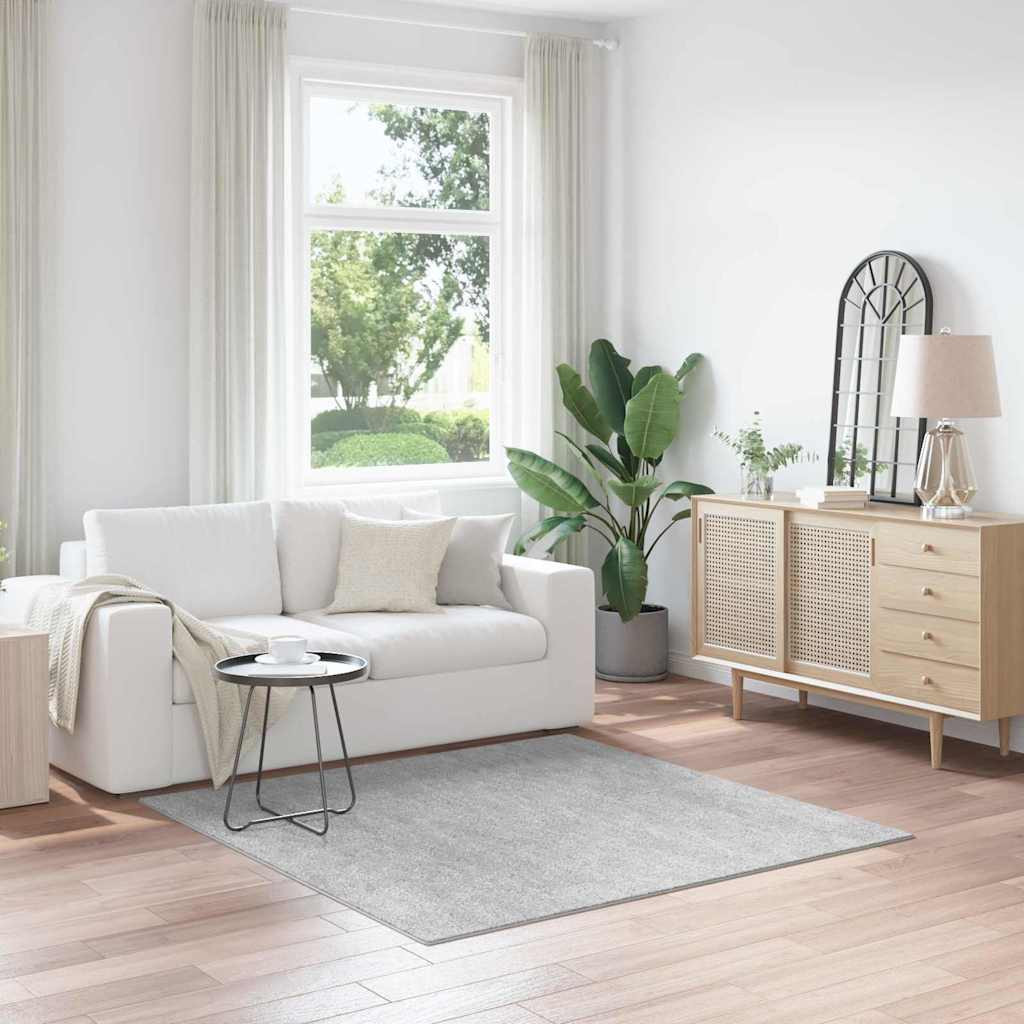 vidaXL Anti-Rutsch Shaggy Teppich Grau 160 x 160 cm PP