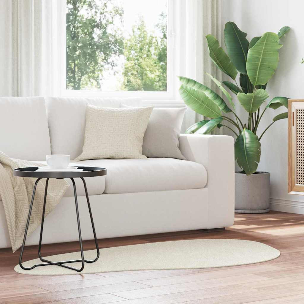 vidaXL Bereichsteppiche HUARTE Creme 80 x 150 cm Polyester
