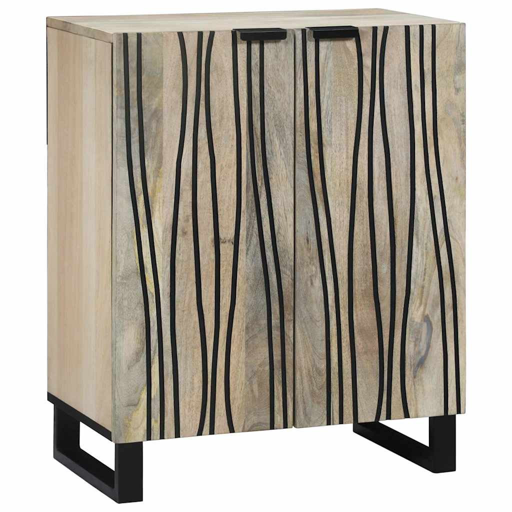 vidaXL Sideboard Weiß 60 x 33,5 x 75 cm Massivholz Mango