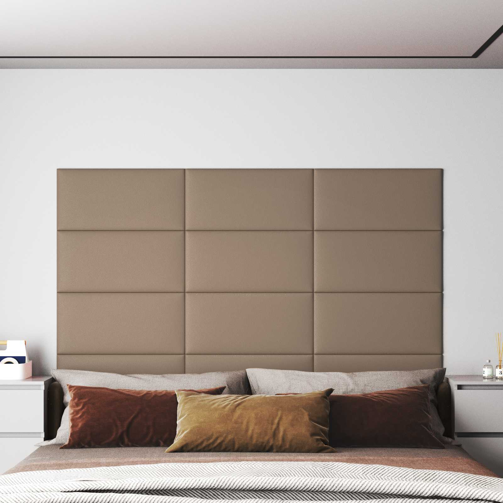 vidaXL Wandkopfteilen 12 pcs Cappuccino 60 x 30 cm Stoff