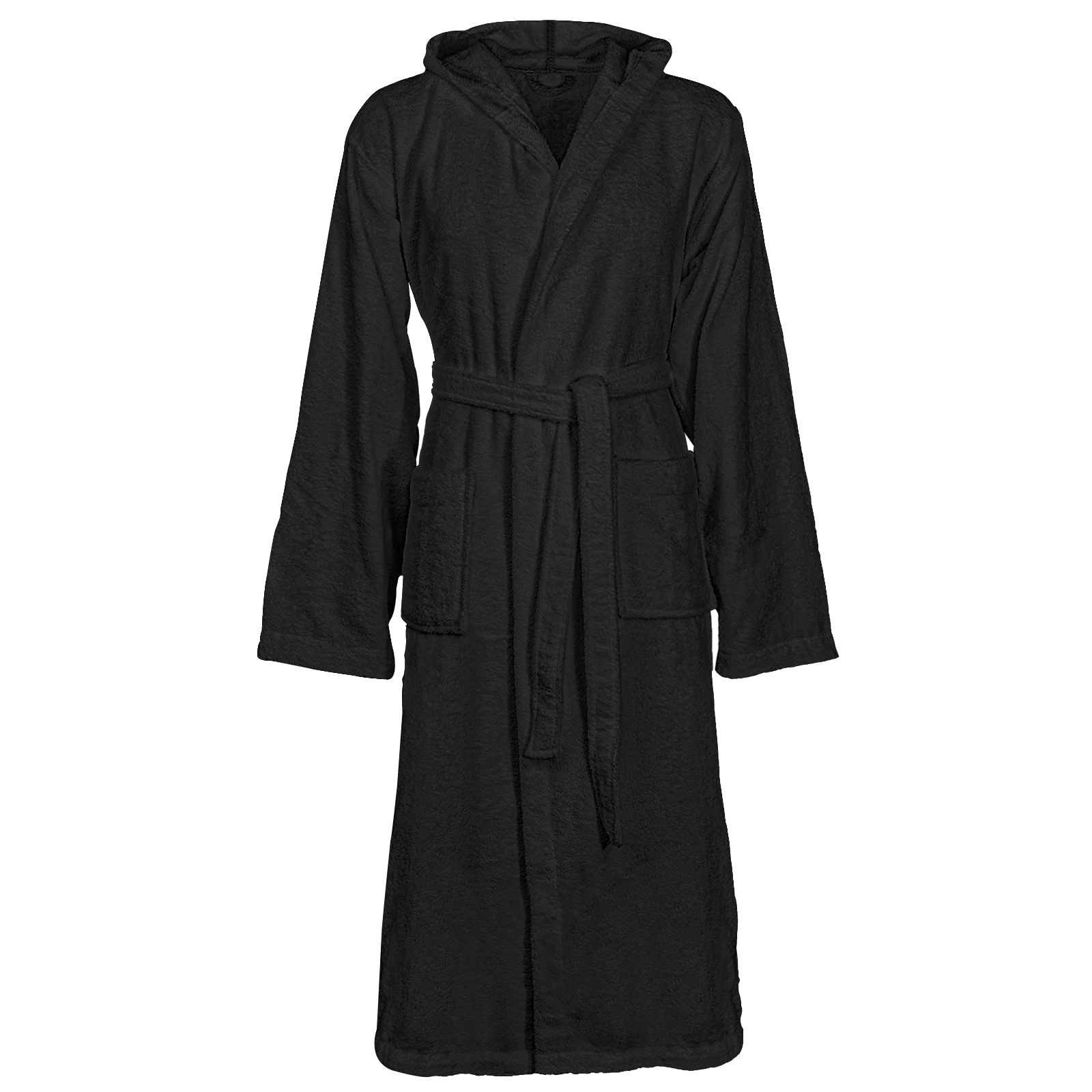 vidaXL Bademantel KINN Schwarz XL Baumwolle