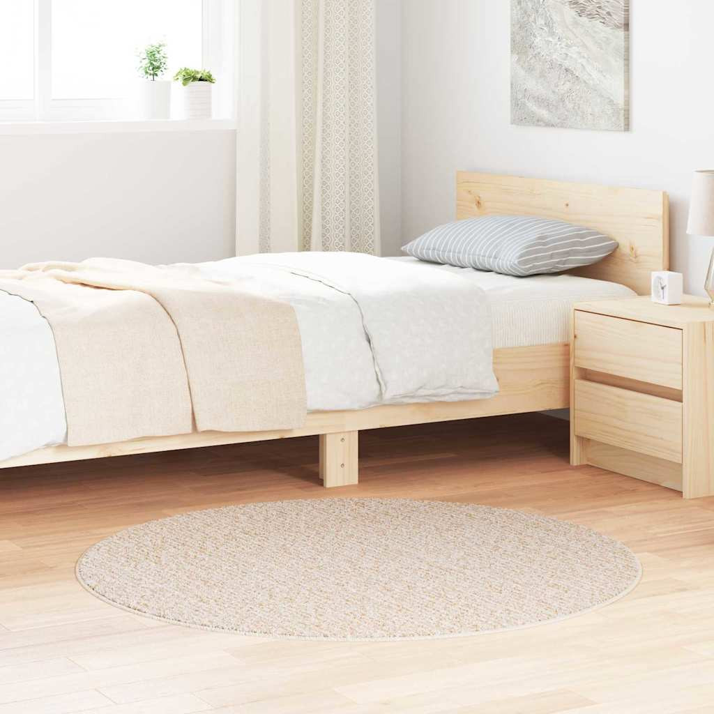 vidaXL Anti-Rutsch Shaggy Teppich Creme 120 x 120 cm PP