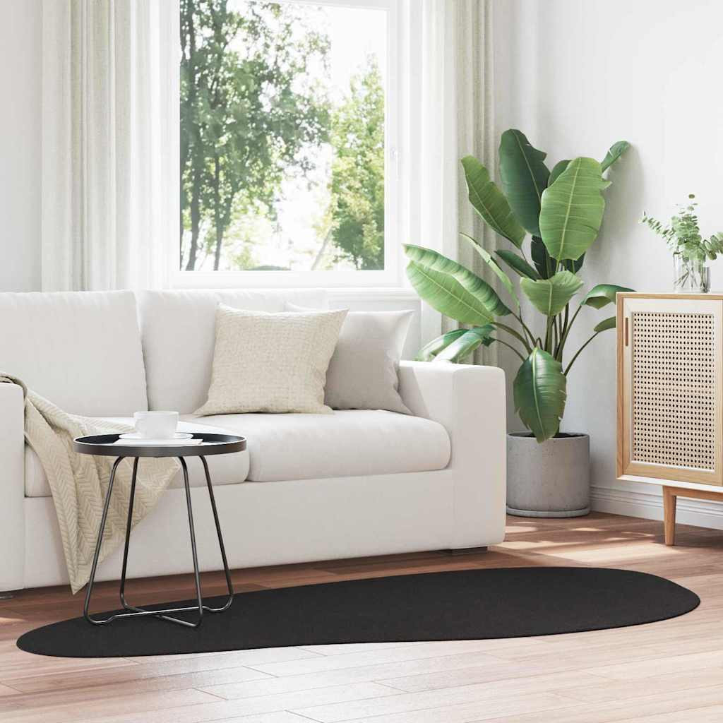 vidaXL Bereichsteppiche HUARTE Schwarz 100 x 200 cm Polyester