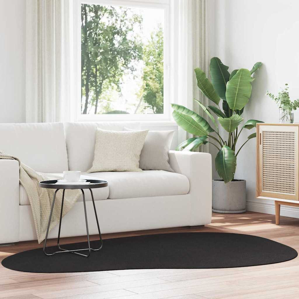 vidaXL Bereichsteppiche HUARTE Schwarz 140 x 200 cm Polyester