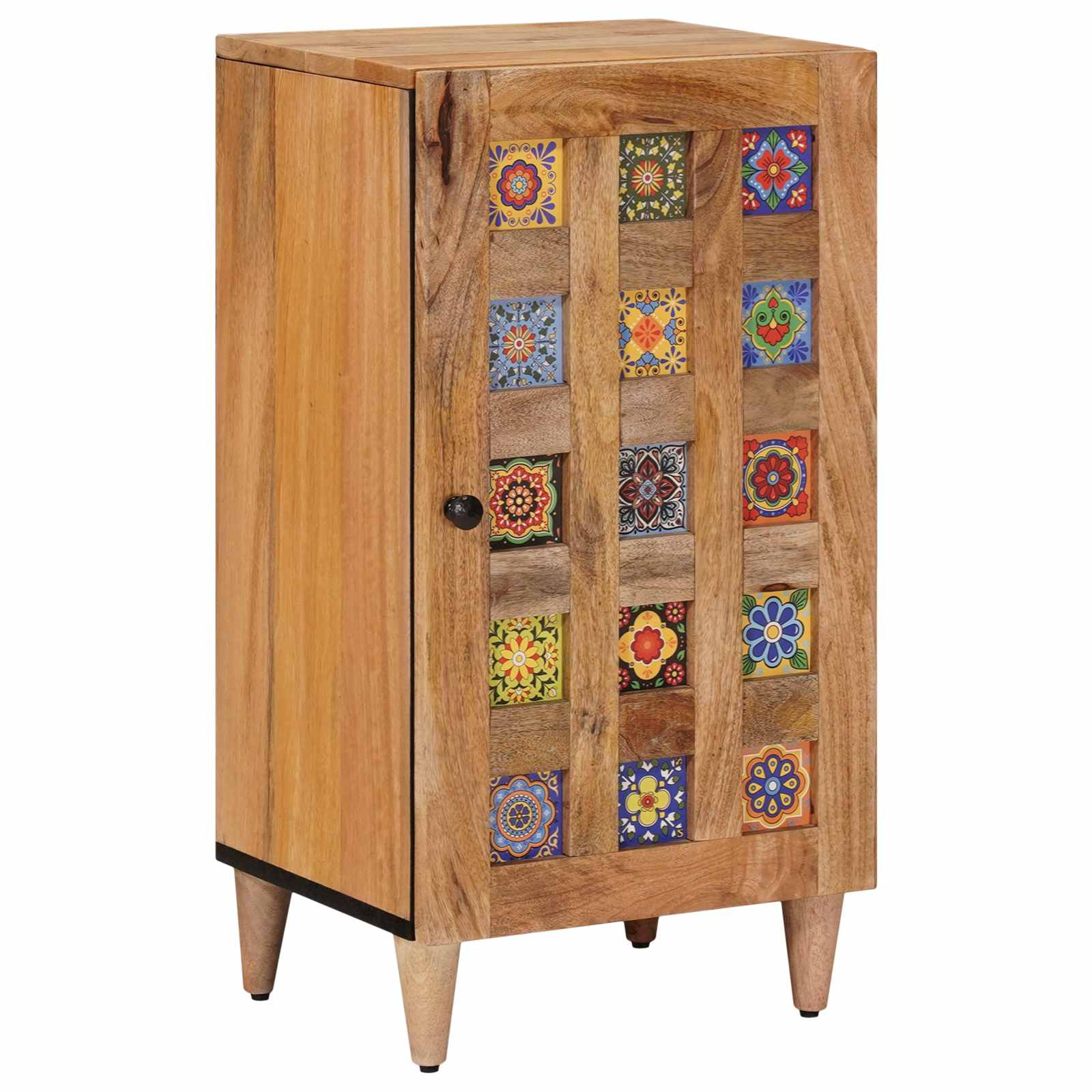 vidaXL Sideboard mit Speicher Natur 40 x 33 x 75 cm Massivholz Mango