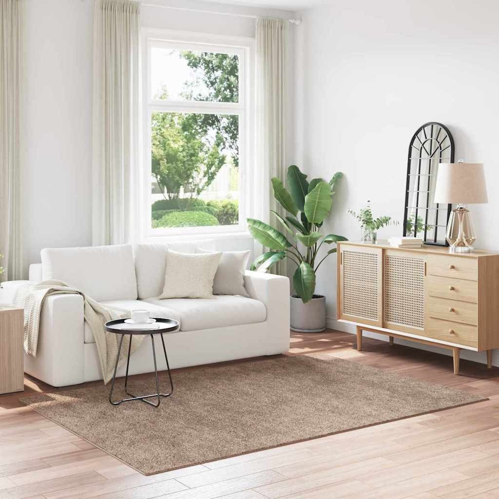 vidaXL Anti-Rutsch Shaggy Teppich Braun 160 x 230 cm PP