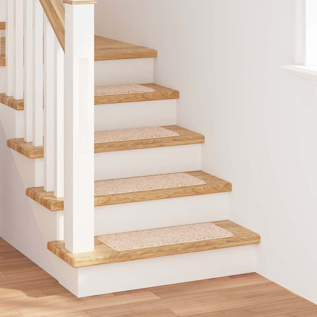 vidaXL Rutschfeste Treppenmatten 15 pcs Creme 60 x 25 cm PP