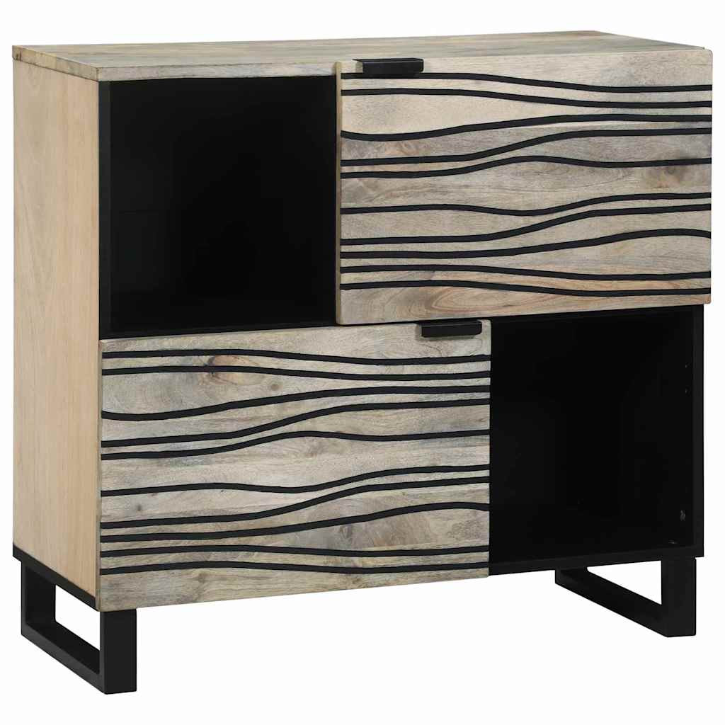 vidaXL Sideboard Weiß 80 x 33 x 75 cm massives Mangoholz