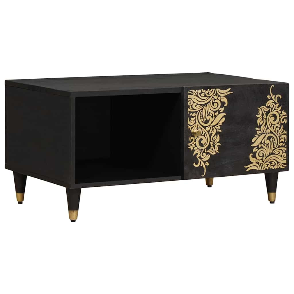 vidaXL Couchtisch Schwarz 80 x 50 x 40 cm Massivholz Mango