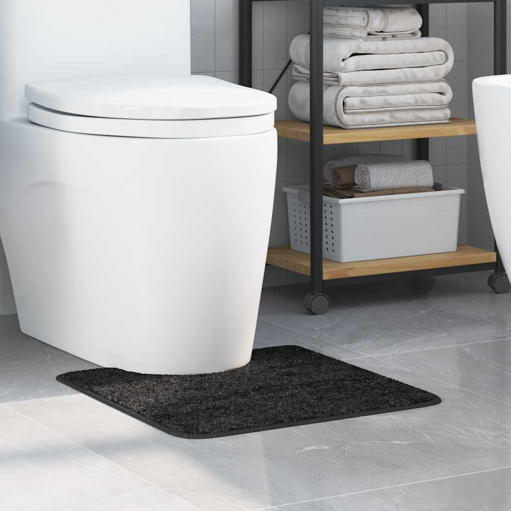 vidaXL Rutschfeste Badematte mit Toilettenausschnitt Dunkelgrau