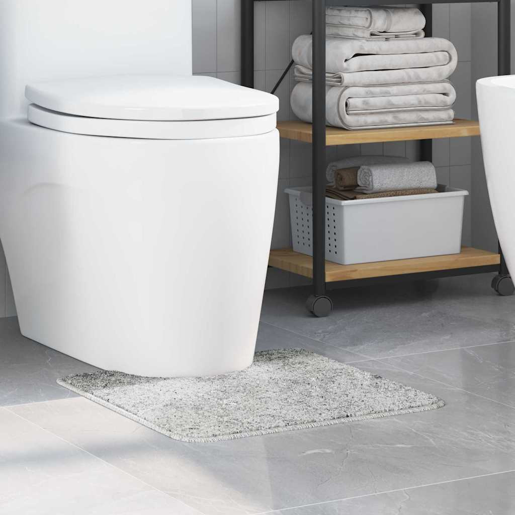 vidaXL Rutschfeste Badematte mit Toilettenausschnitt Grau 50 x 50 cm