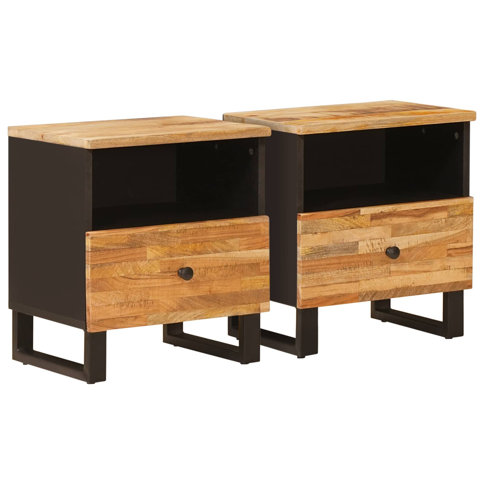 vidaXL Bettkasten 2 pcs Braun 40 x 33 x 46 cm Massivholz Mango