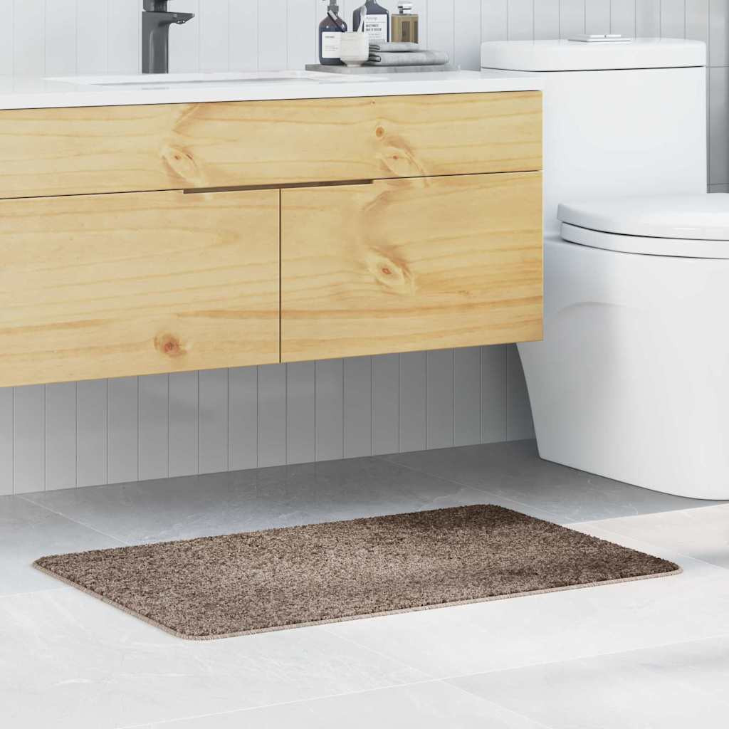 vidaXL Rutschfeste Badmatte Braun 60 x 90 cm PP