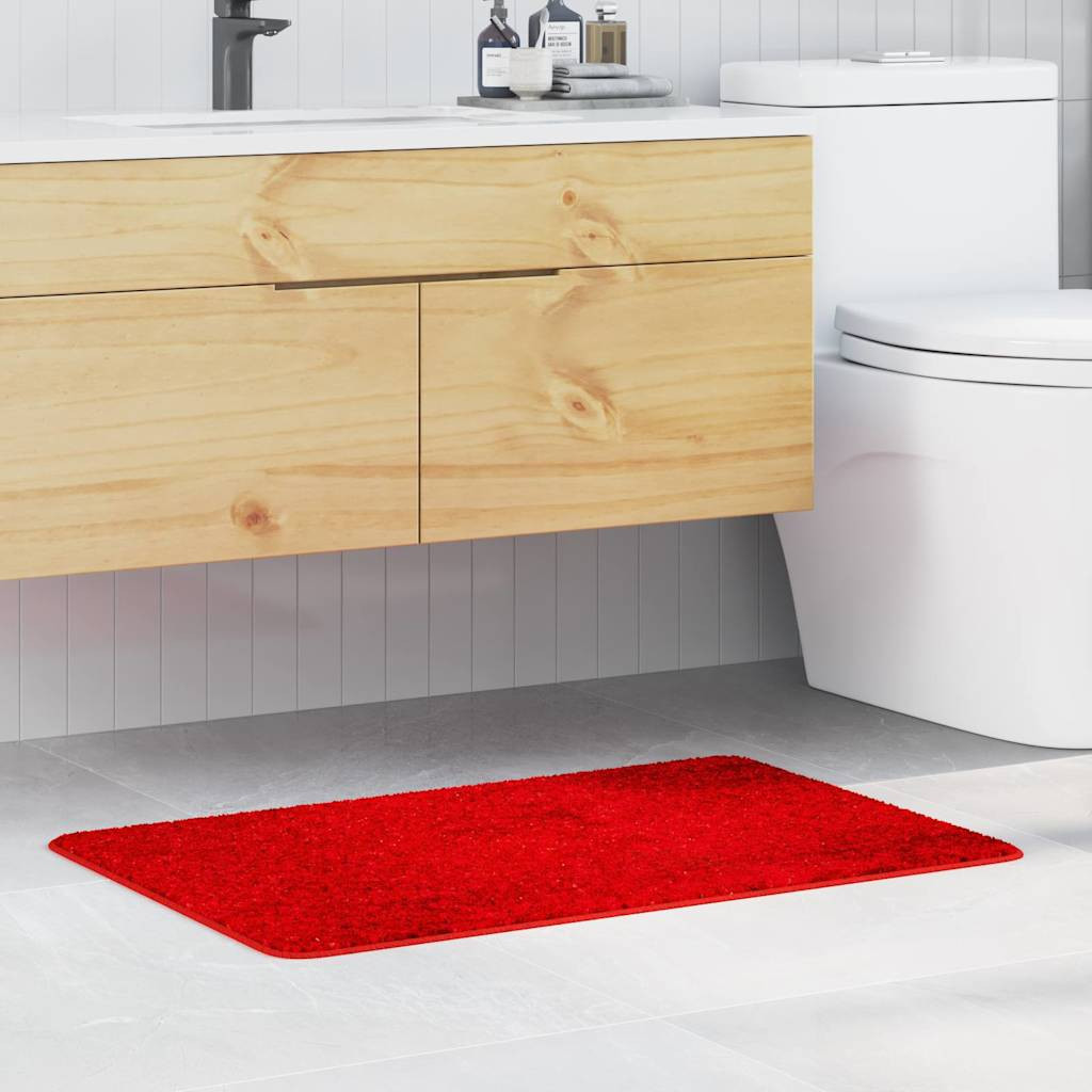 vidaXL Rutschfeste Badmatte Rot 60 x 90 cm PP