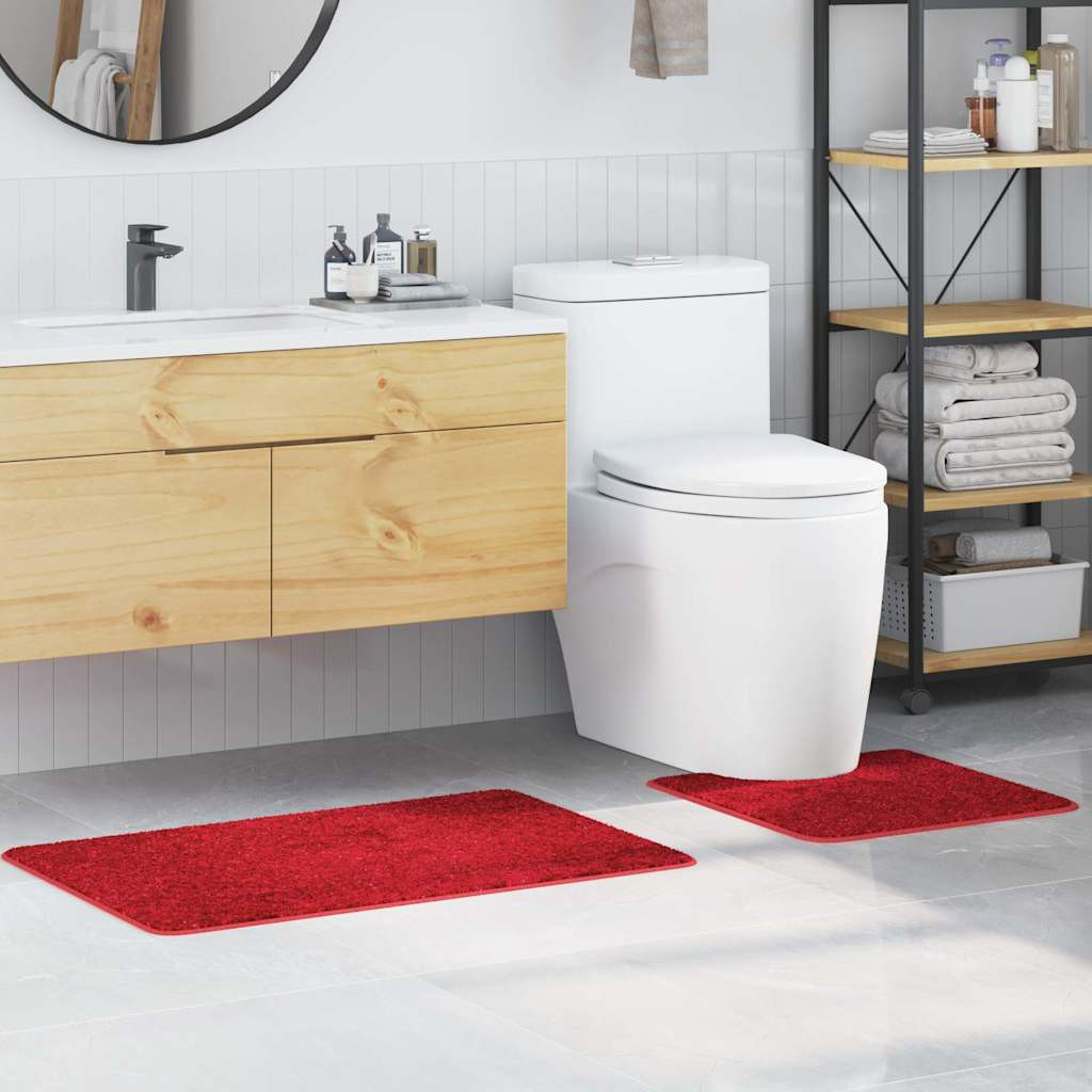 vidaXL Anti-Rutsch Badematten-Set 2 pcs Rot PP