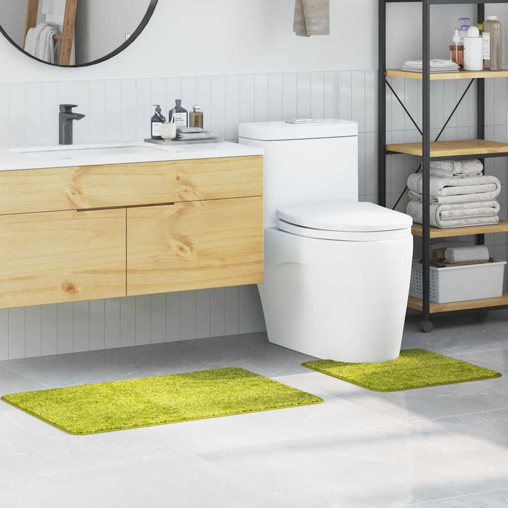 vidaXL Anti-Rutsch Badematten-Set 2 pcs Grün PP