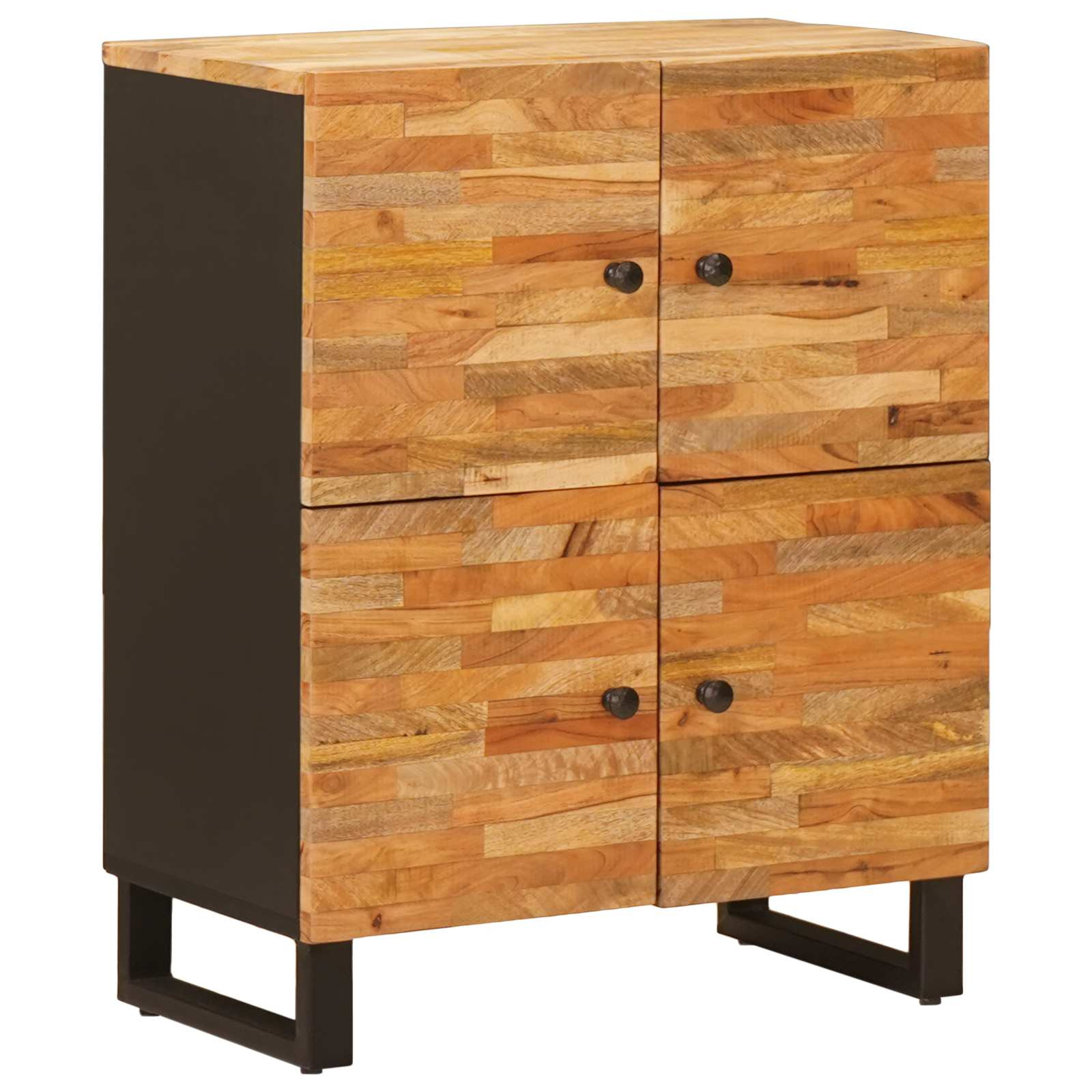 vidaXL Seitenschrank mit Tür Braun 60 x 33 x 75 cm Massivholz Mango