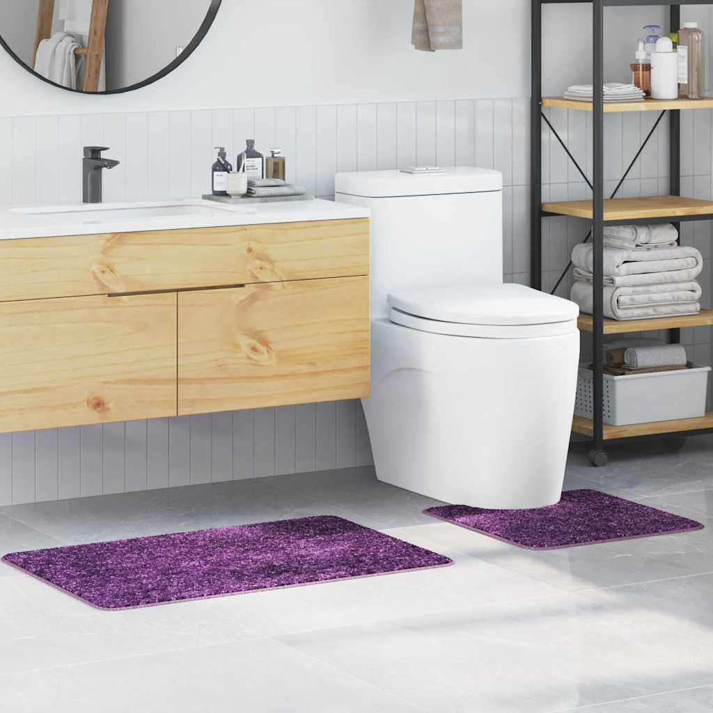 vidaXL Anti-Rutsch Badematten-Set 2 pcs Lila PP