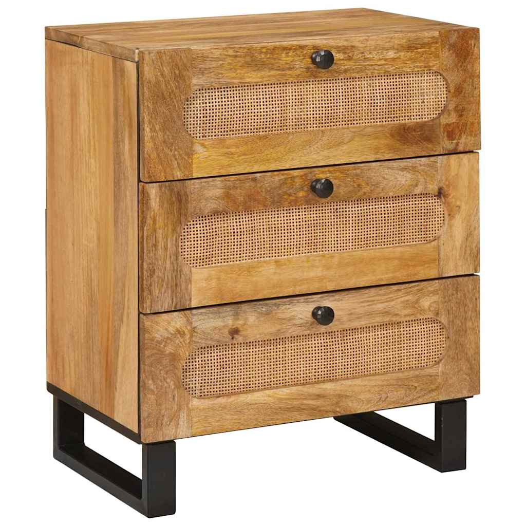vidaXL Nachttisch Natur 50 x 33 x 62 cm Massivholz Mango