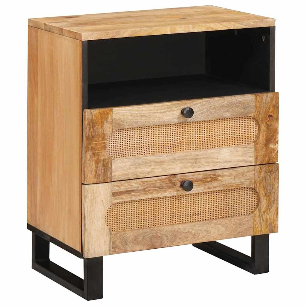 vidaXL Nachttisch Natur 50 x 33 x 62 cm Massivholz Mango