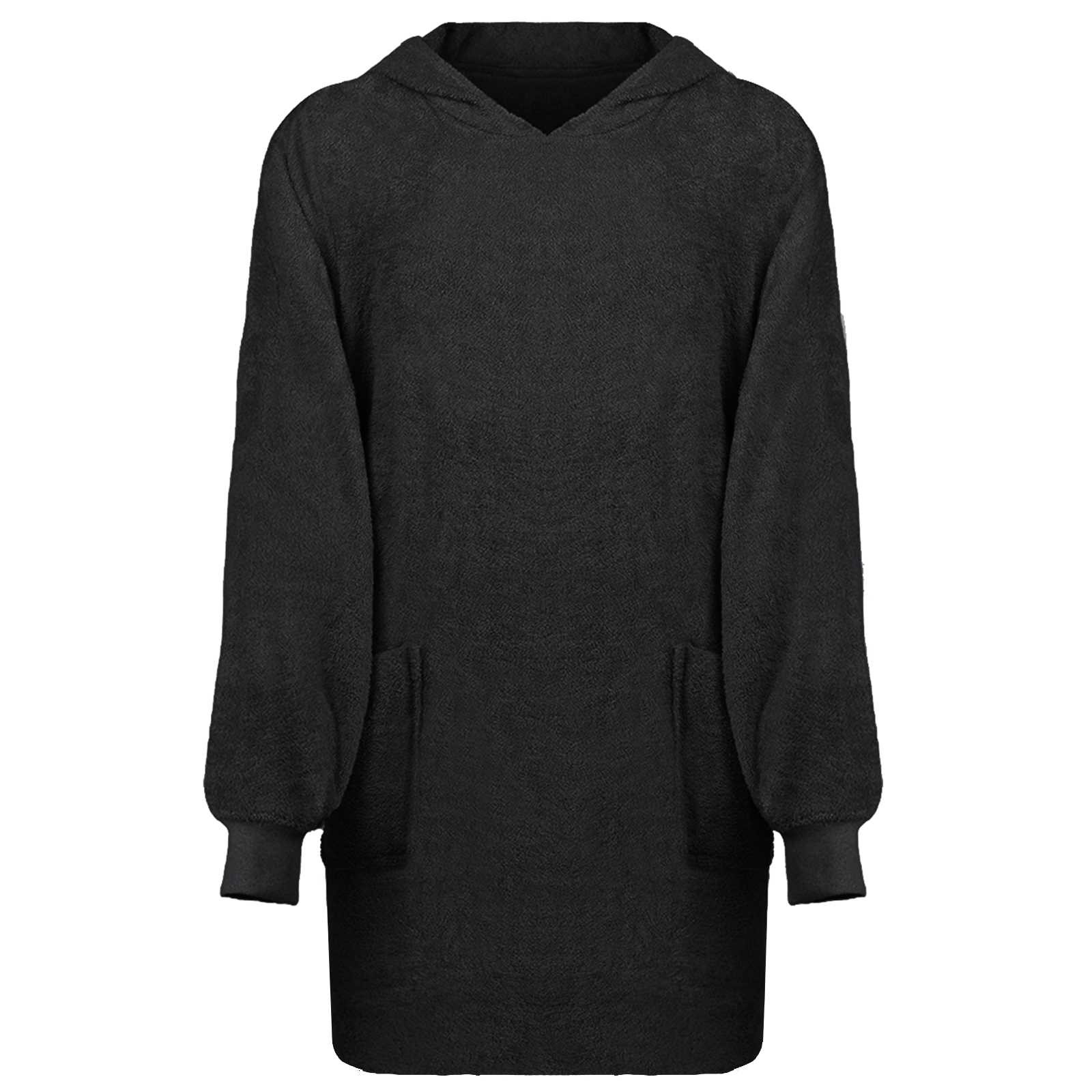 vidaXL Decken-Hoodie KINN Schwarz L Baumwolle