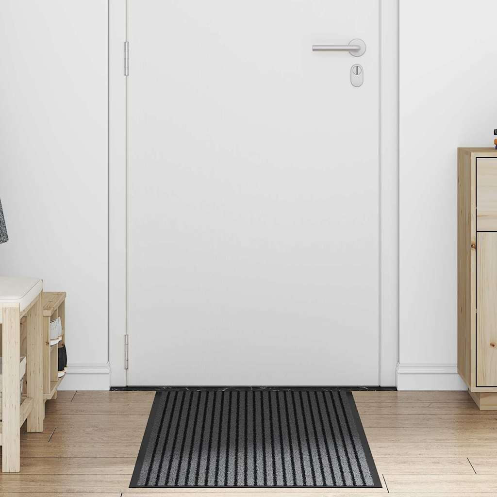 vidaXL Fußmatte Schwarz 60 x 150 cm Polypropylen