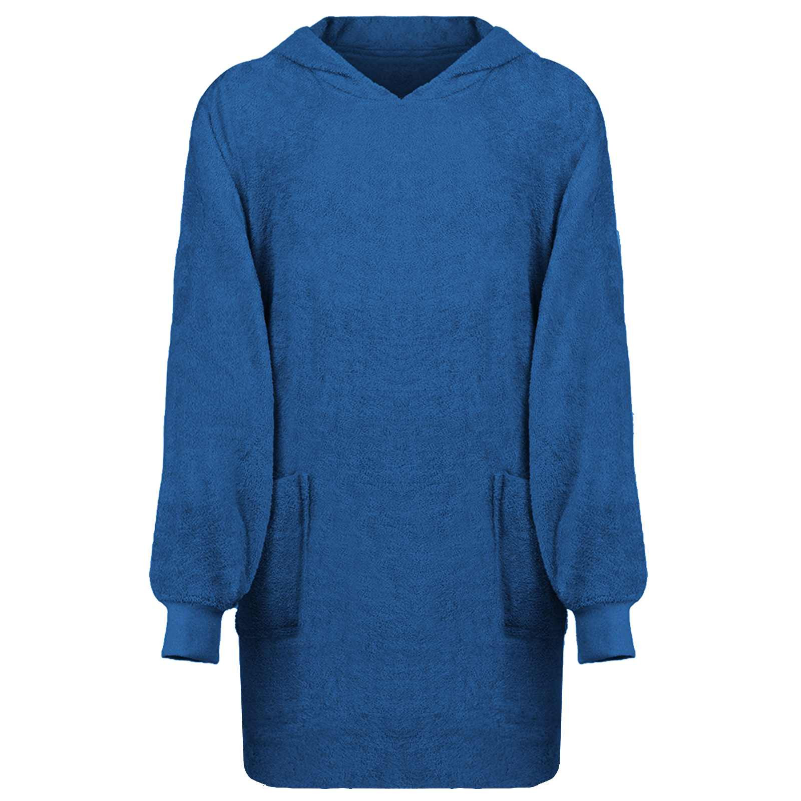 vidaXL Decken-Hoodie KINN Marineblau L Baumwolle