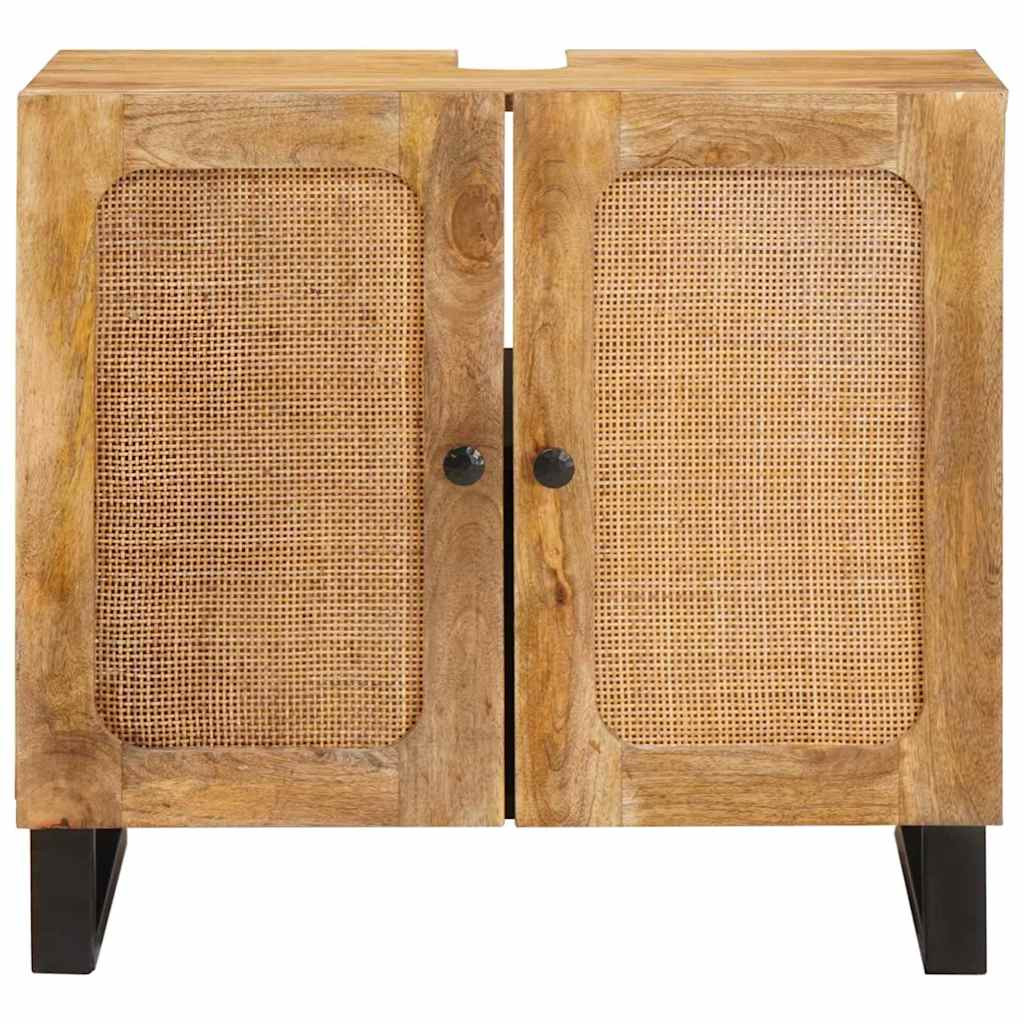 vidaXL Waschbeckenschrank Braun 62 x 33 x 58 cm Massivholz Mango