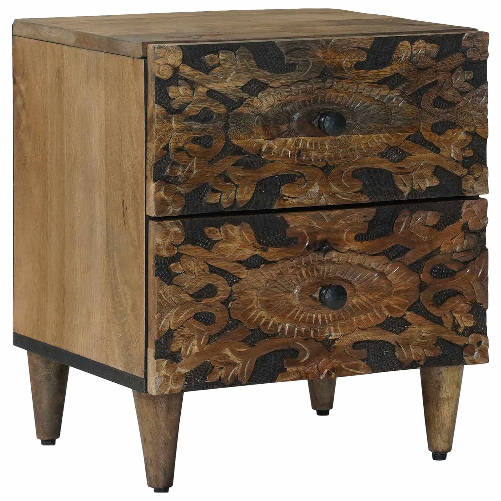 vidaXL Nachttisch Braun 40 x 33,5 x 46 cm Massivholz Mango
