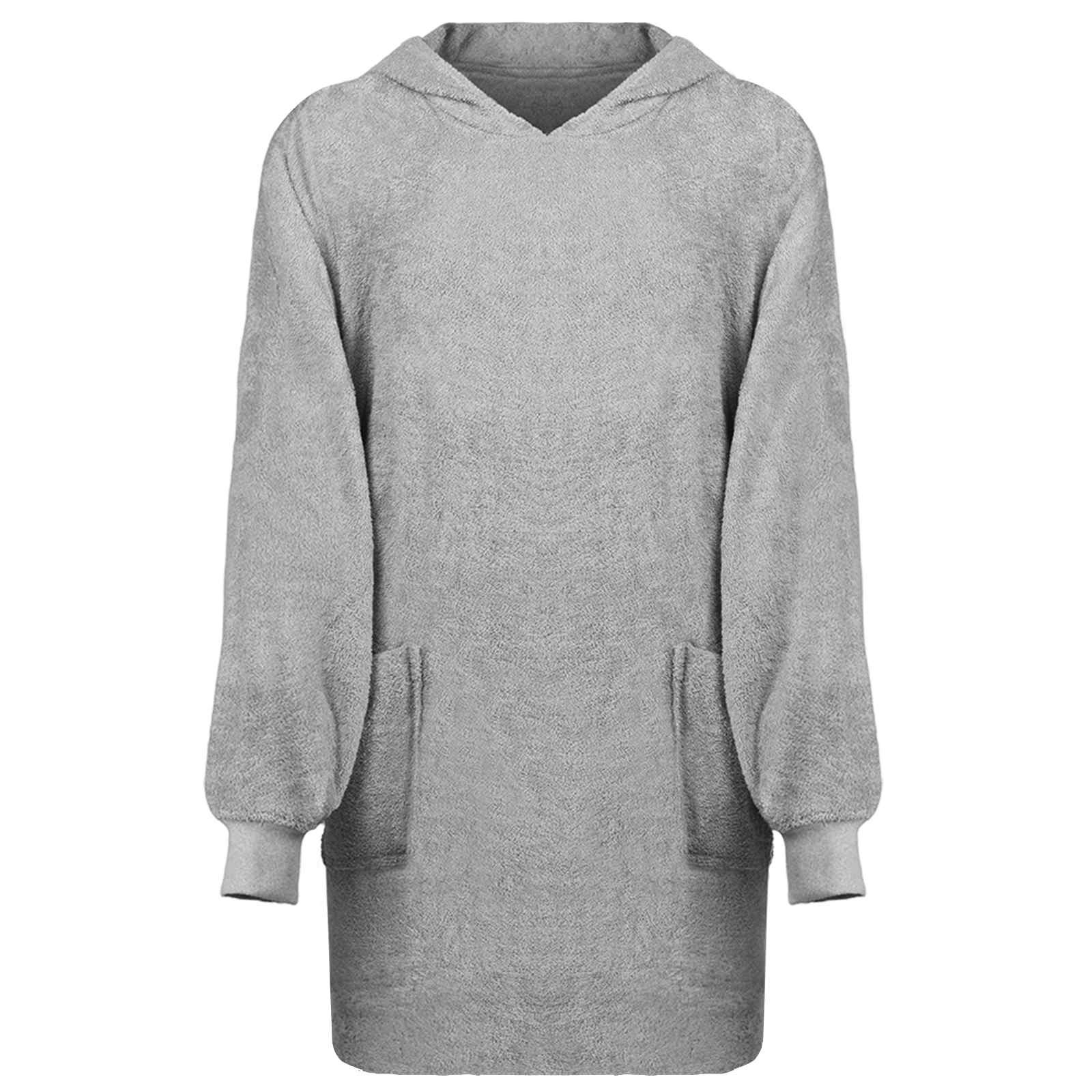 vidaXL Decken-Hoodie KINN Grau L Baumwolle