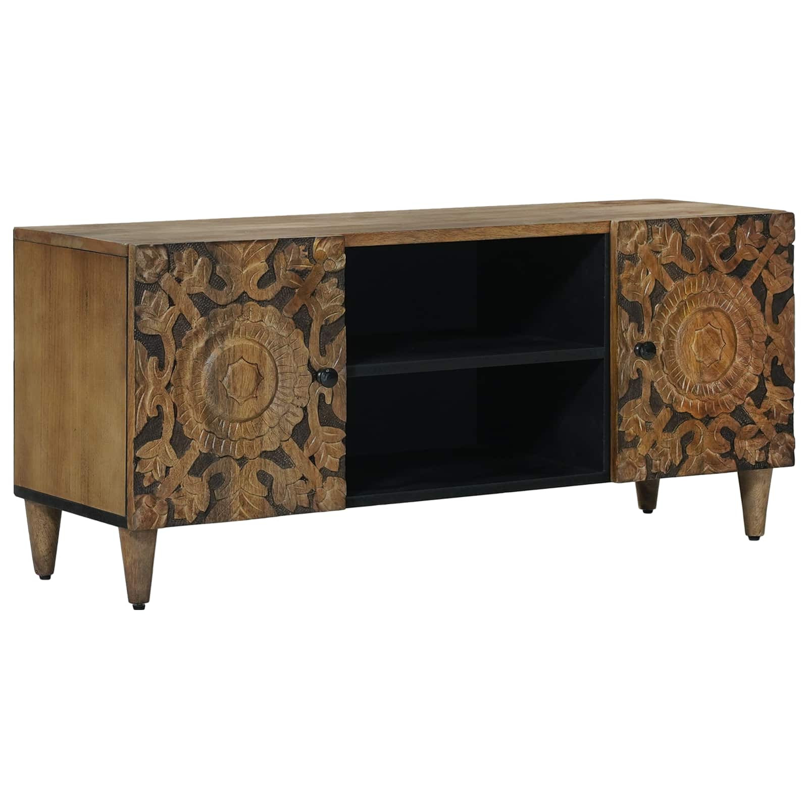 vidaXL TV-Schränk Braun 105 x 33,5 x 46 cm Massivholz Mango