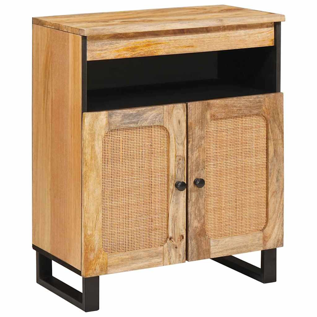 vidaXL Sideboard mit Speicher Braun 60 x 33 x 75 cm Massivholz Mango