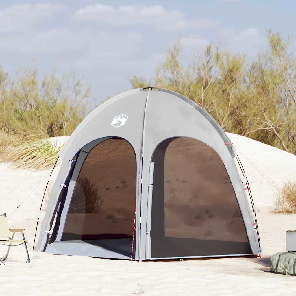 vidaXL Poolzelt Grau 366 x 305 x 231 cm Polyester und Fiberglas
