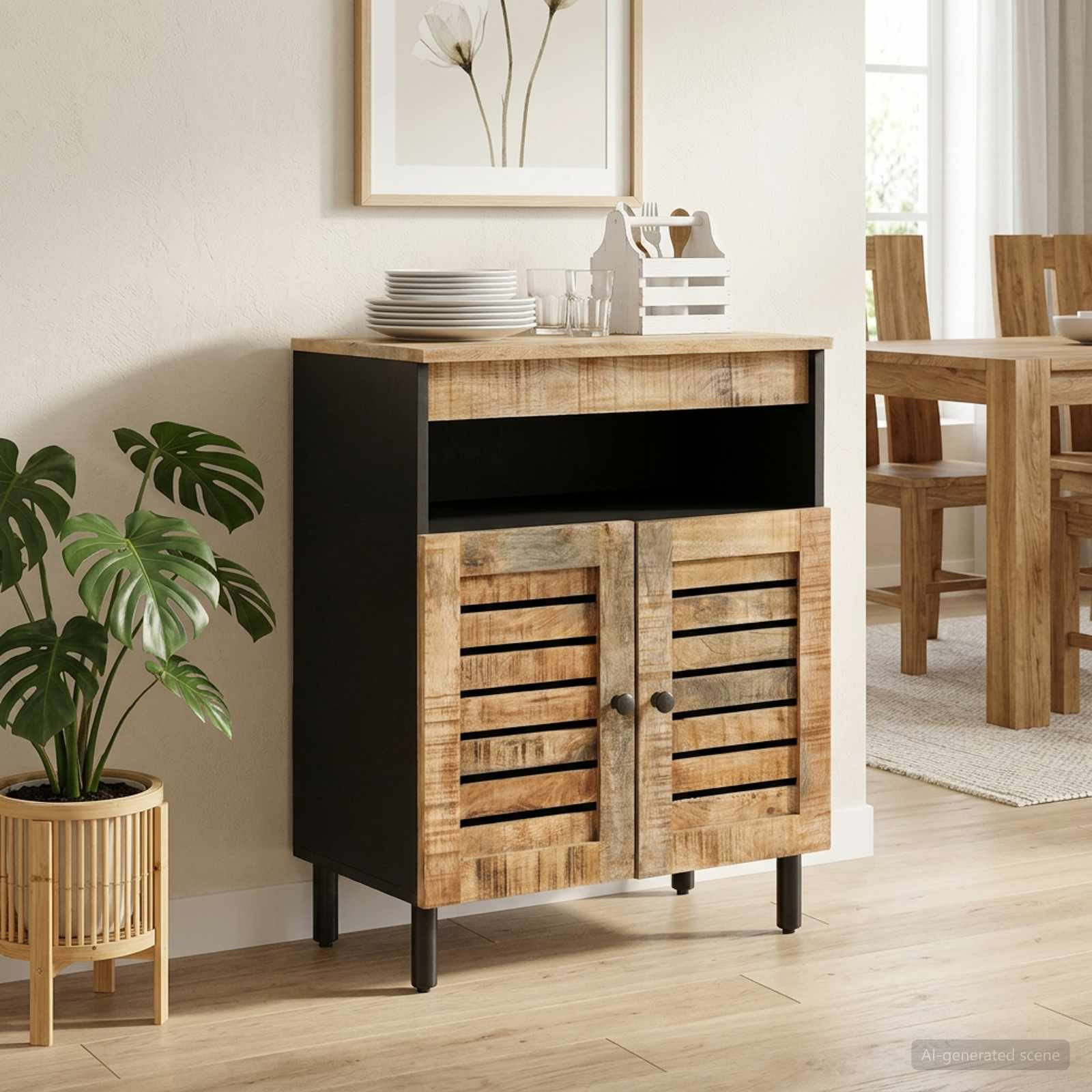 vidaXL Stauraumschränke Natur 60 x 33 x 75 cm Massivholz Mango