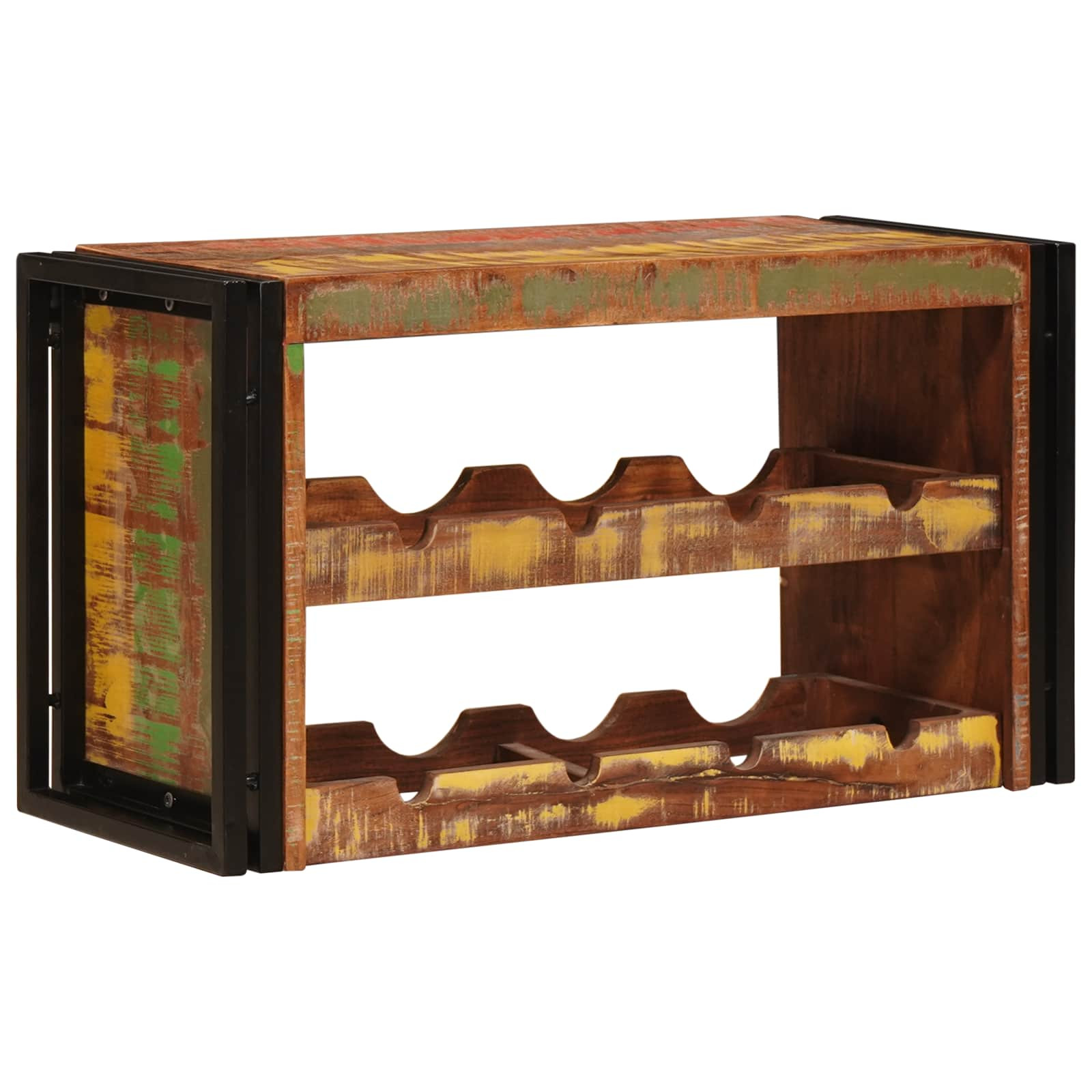 vidaXL Weinregal Braun 80 x 45 x 33 cm Massives Altholz
