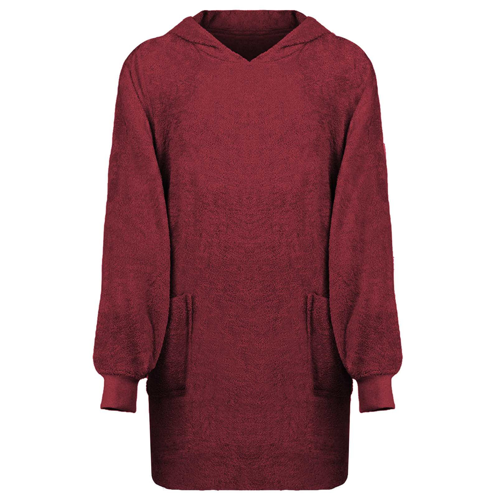 vidaXL Decken-Hoodie KINN Rot L Baumwolle