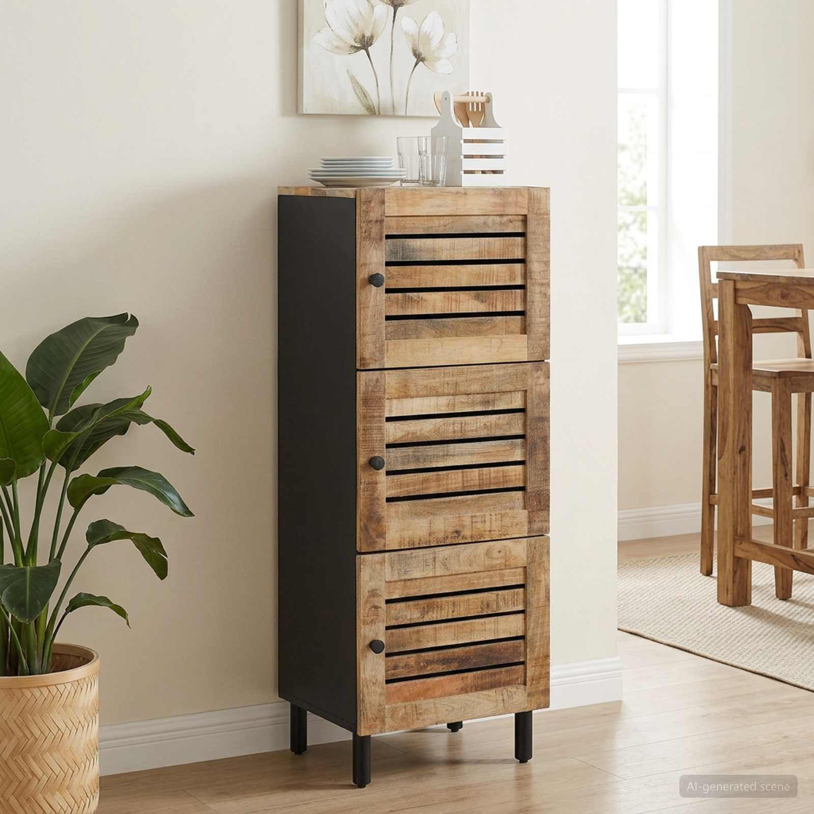 vidaXL Stauraumschränke Natur 40 x 33 x 110 cm Massivholz Mango