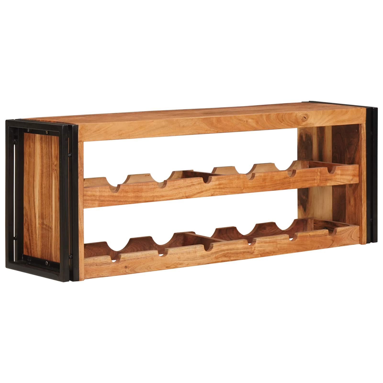 vidaXL Weinregal Braun 120 x 45 x 33 cm Massivholz Akazie