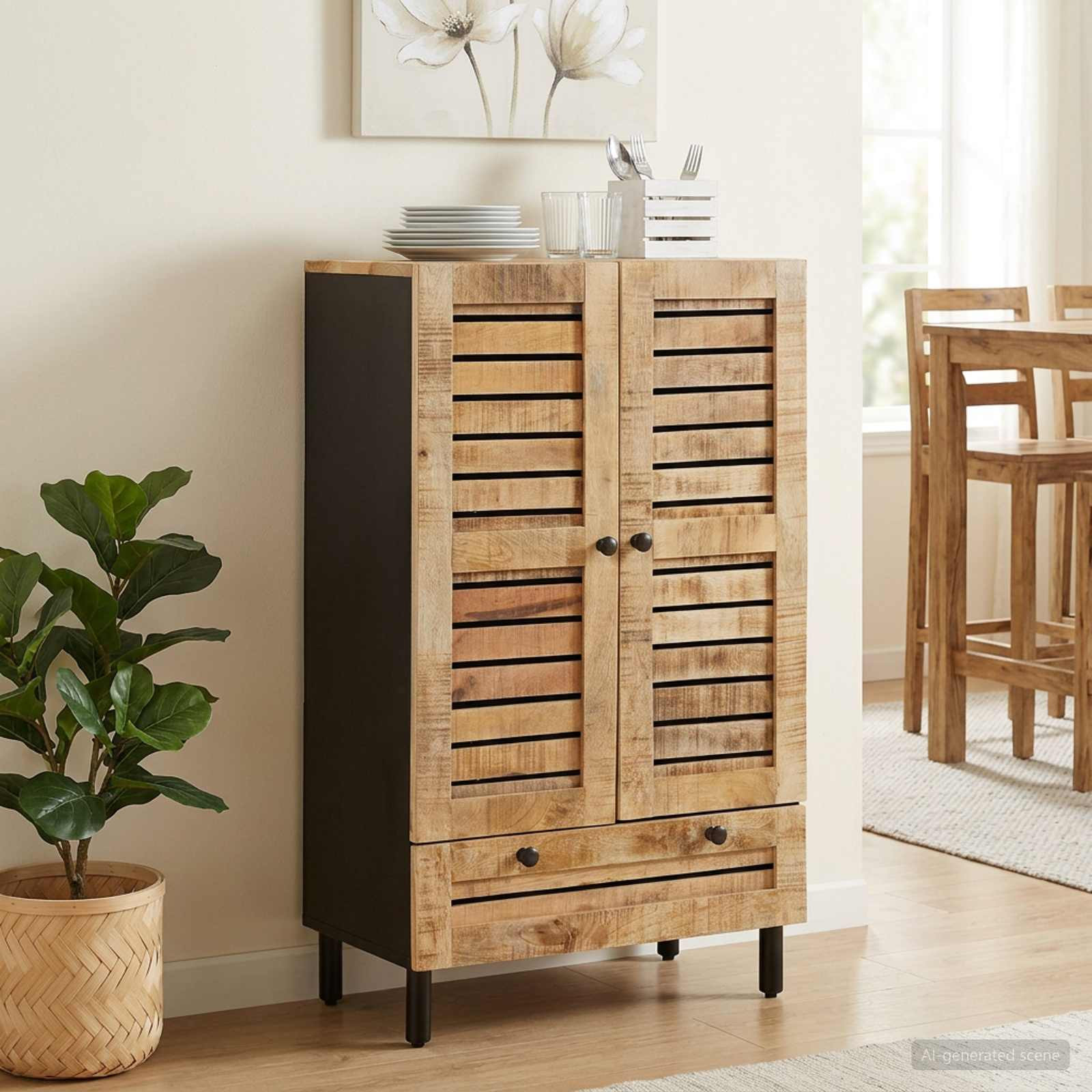 vidaXL Stauraumschränke Natur 60 x 33 x 100 cm Massivholz Mango