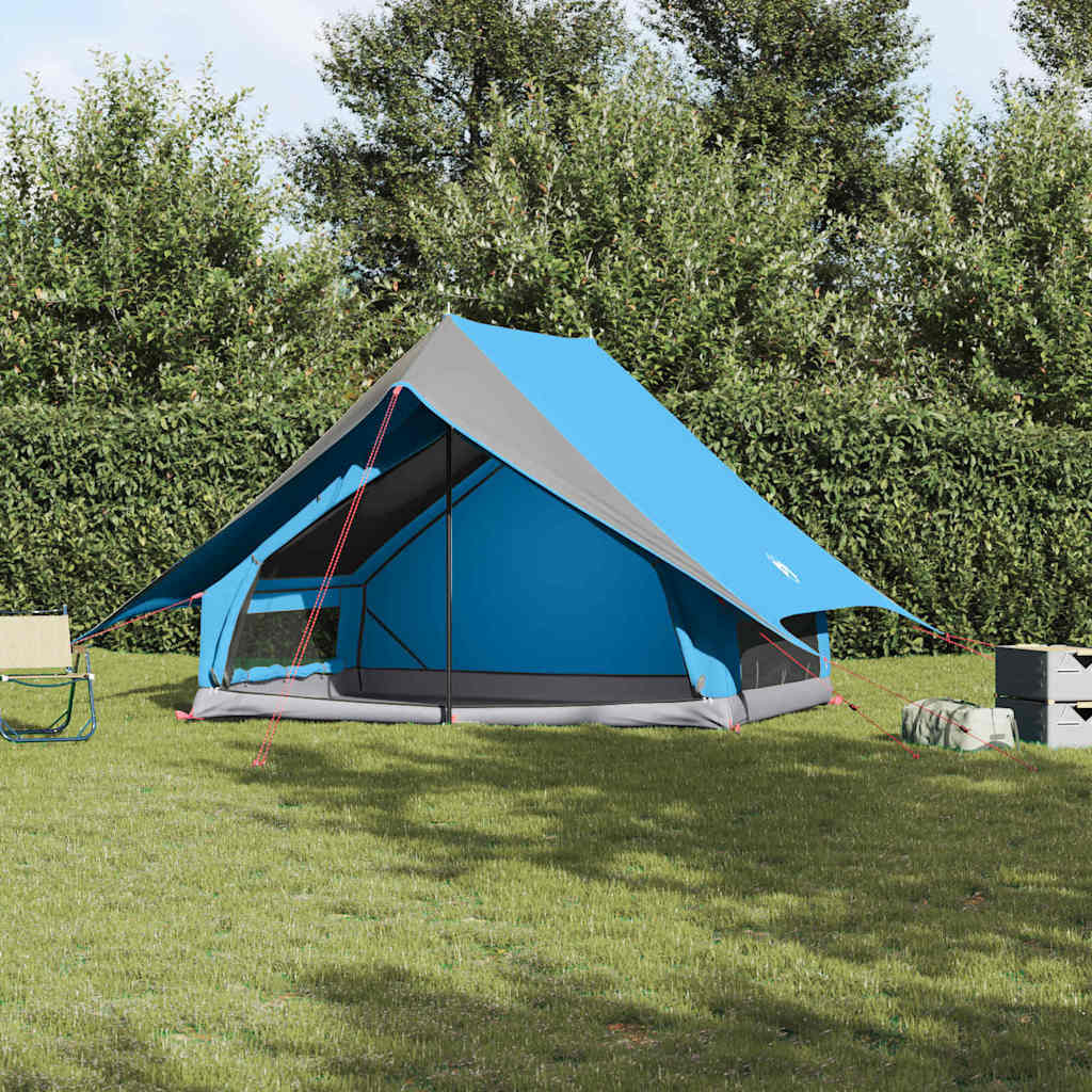 vidaXL Familienzelt mit Dach Blau und Grau 256 x 256 x 185 cm