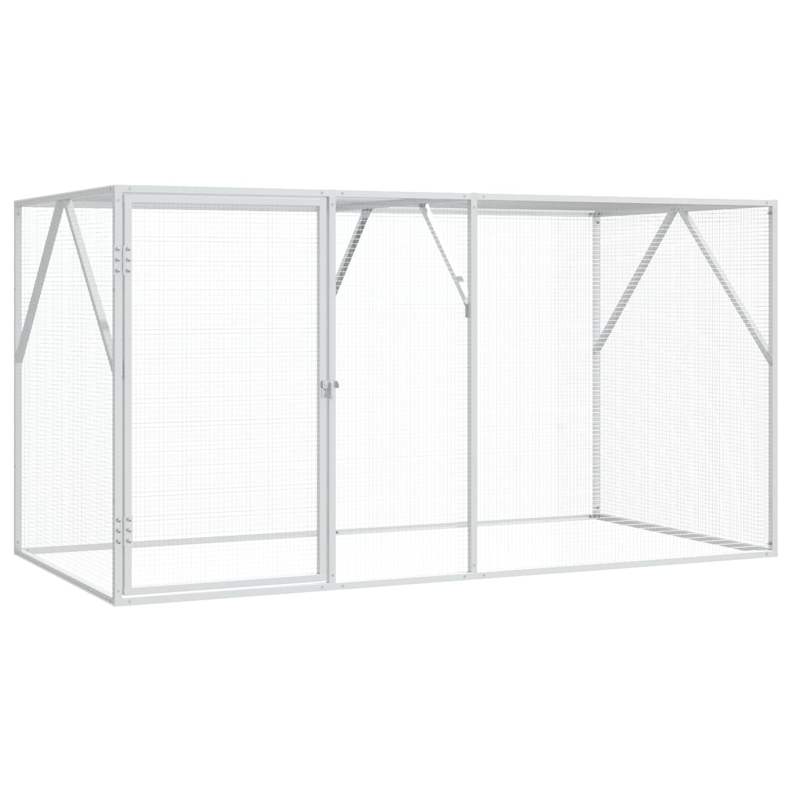 vidaXL Vogelkäfig Anthrazit 208 x 102 x 108 cm Verzinkter Stahl