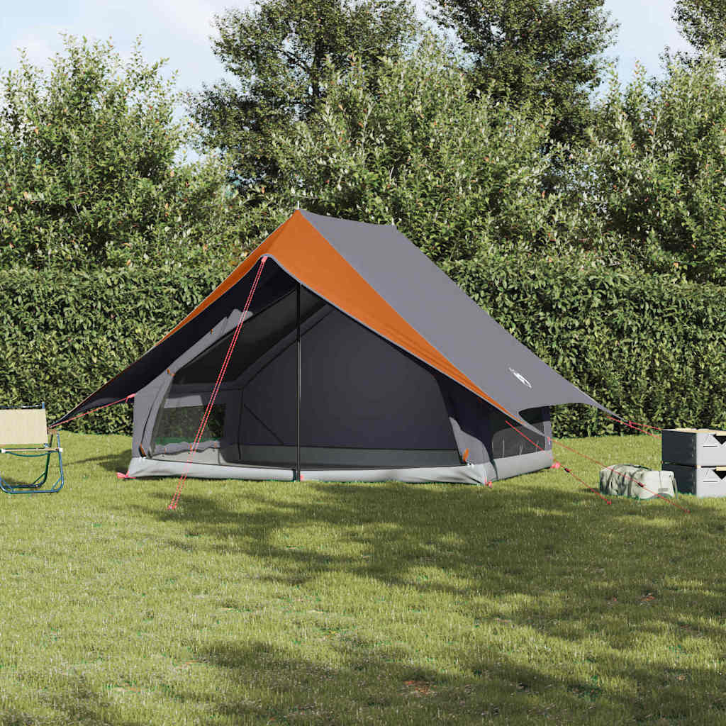 vidaXL Familienzelt mit Dach Grau und Orange 256 x 256 x 185 cm