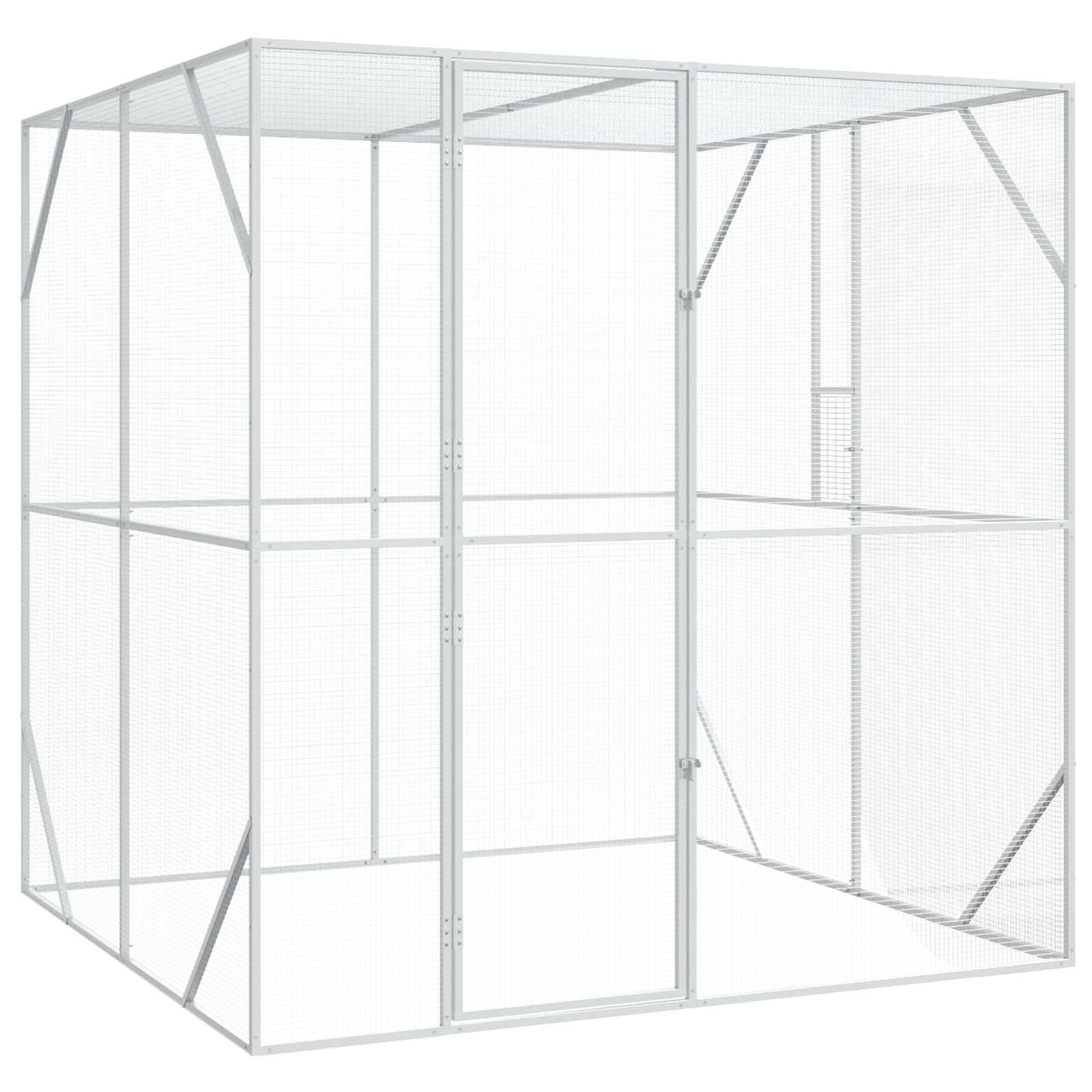vidaXL Vogelkäfig Anthrazit 209 x 202 x 214 cm Verzinkter Stahl