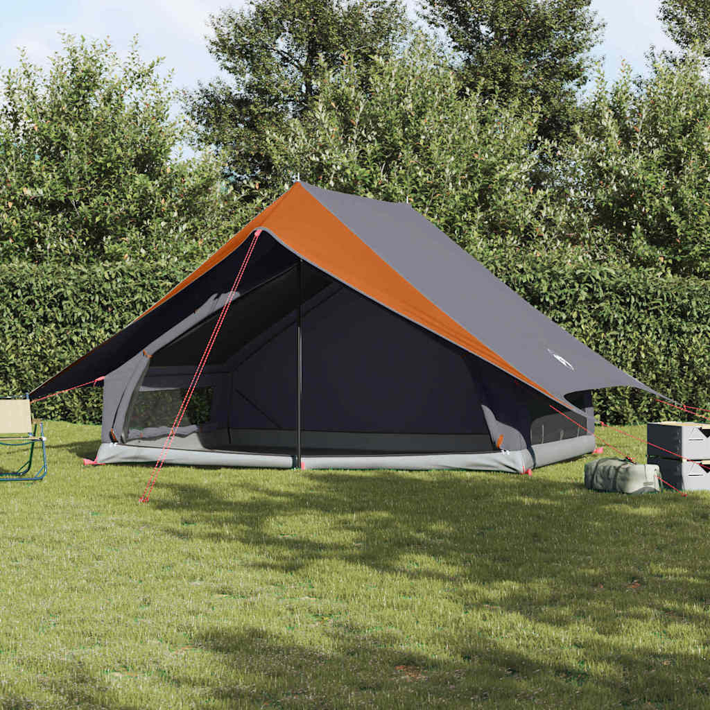 vidaXL Familienzelt mit Dach Grau und Orange 315 x 286 x 200 cm